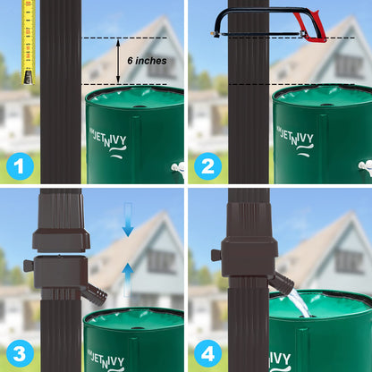 KMJETNIVY Rainwater Collection System,for 2"X3"Downspout Diverter with Adjustable Collection Capacity, Rain Barrel Diverter Kit RainWater Catching