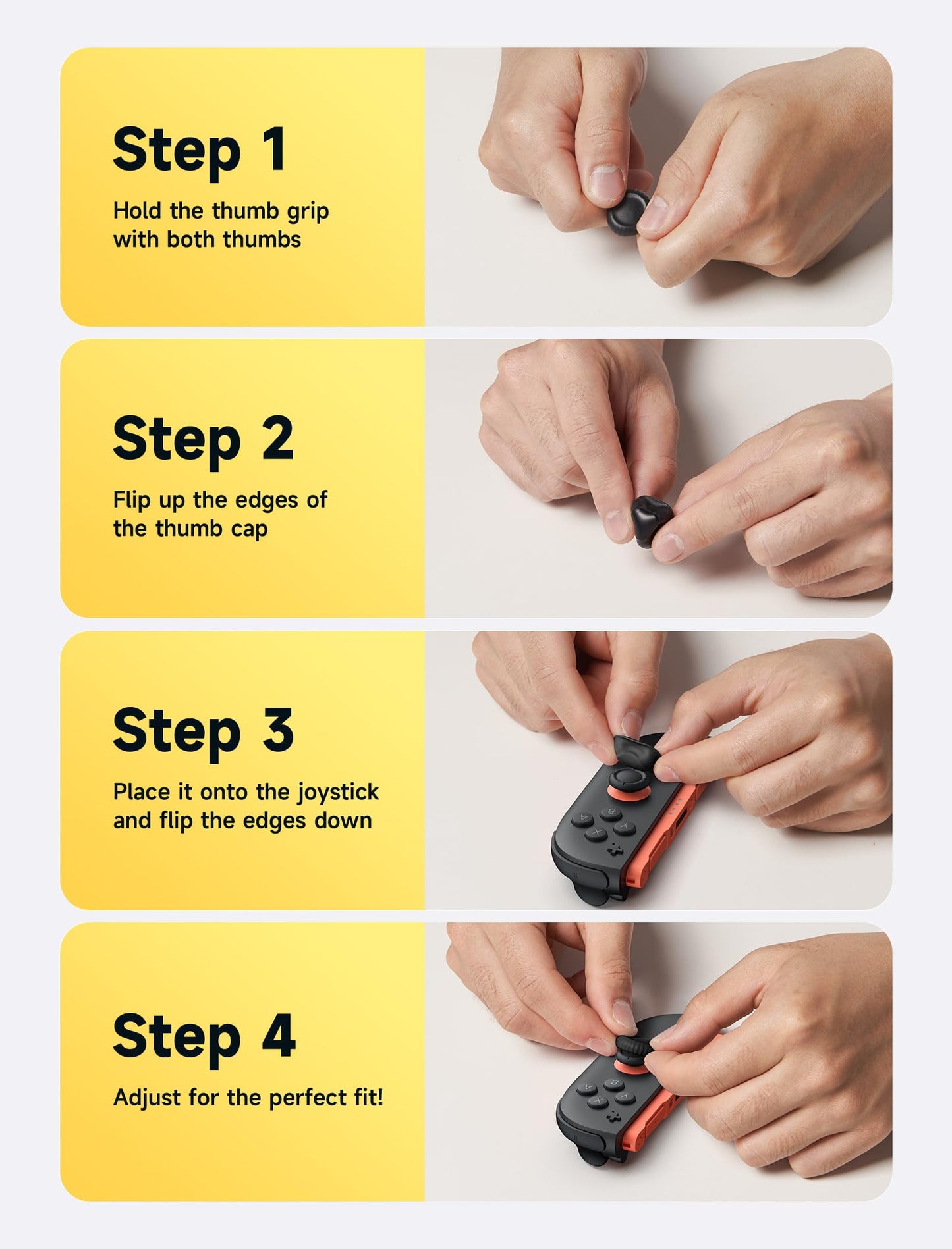 JSAUX Thumb Grips for Nintendo Switch 2 (2025), Switch Thumb Grip Caps, Ergonomic Design, Enhanced Gaming Grip, Comfortable & Durable, Joycon Grip Button Stick Cover - Black, 3Pairs(6pcs)