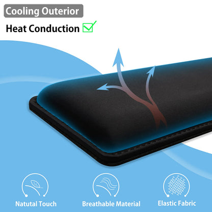 Faluber Cooling Gel Wrist Rest, 14.3-inch Length for Tenkeyless Keyboard, Memory Foam Palm Rest with Non-Slip Footpad, Ergonomic Design, Stain Resistant, PC Accessory Gaming Gear (Medium-TKL)