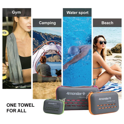 4Monster Camping Towels Super Absorbent, Fast Drying Microfiber Travel Towel, Quick Dry Ultra Soft Compact Gym Towel for Swimming Beach Hiking Yoga Travel Sports Backpack (47.00" x 23.60", Gray)