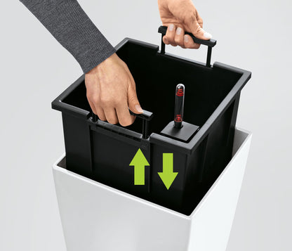 Lechuza Cubico Color 22 Self-Watering Planter with Water Level Indicator, White