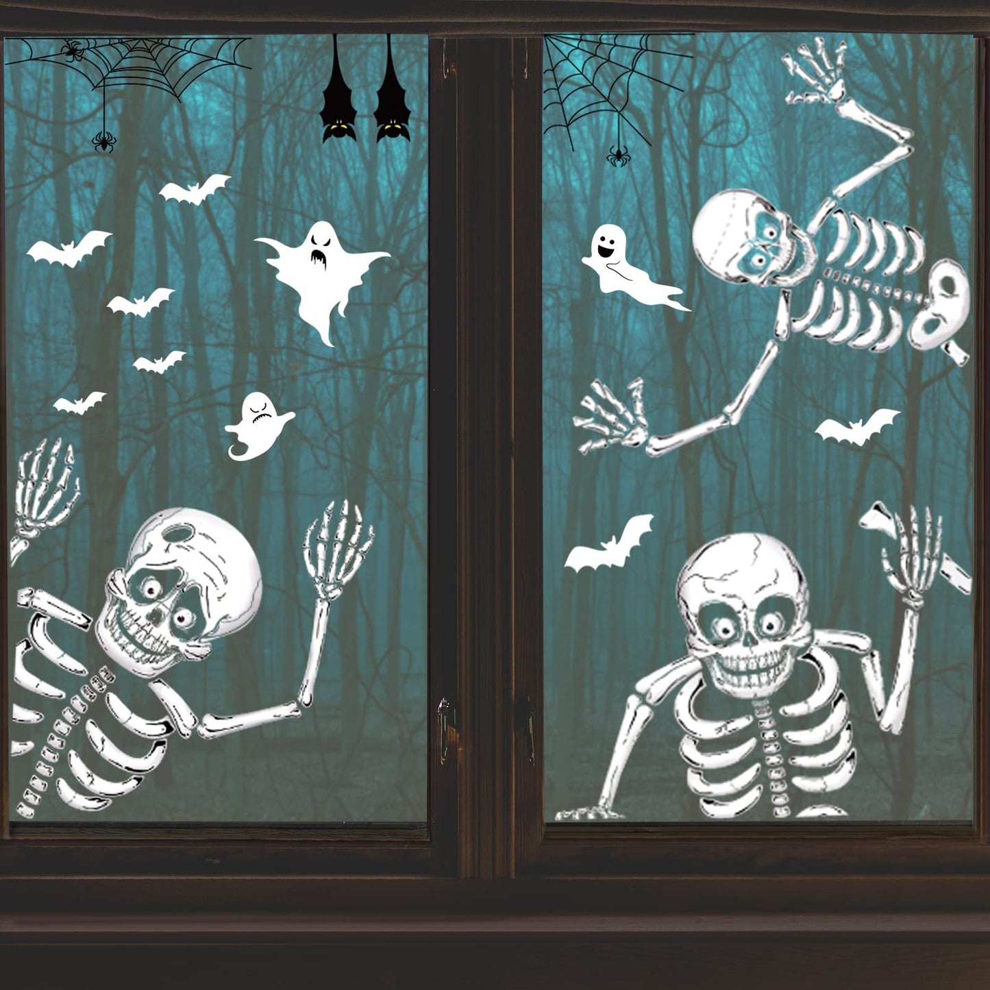 140PCS Halloween Window Clings Decor for Halloween Decorations, Double Side Window Stickers Removable Glass Decals for Party Decorations Indoor