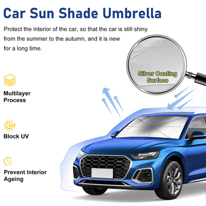 Foldable Car Windshield Umbrellas, Sun Shade Umbrella for Front Windows, Suitable for Windshields of Various Car Models (Large)