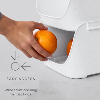 YouCopia ShelfBin Packet Organizer, 4-Tier Stairstep Raised Divided Bin, BPA-Free Storage Caddy for Kitchen Pantry and Cabinet Organization, Tea Bags, Medicine, and More