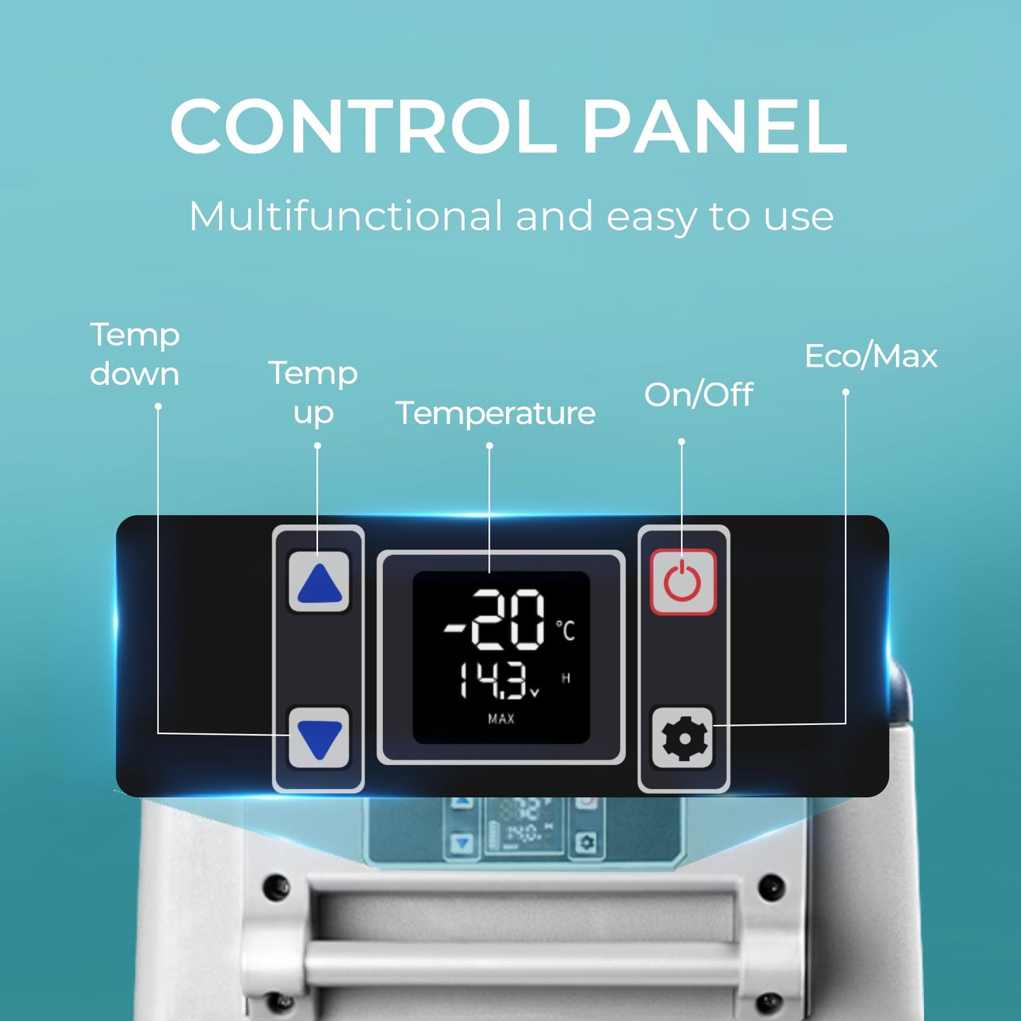 EUHOMY 12 Volt Refrigerator, 48QT(45L) Electric Cooler, 12V Fridge APP Control, 12V Cooler -4℉~68℉, Portable Freezer 12/24V DC 110-240V AC for Camping, Travel, Truck, Home