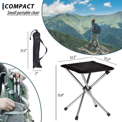 KOKSRY Camping Stool,Small Folding Chair,13.8" Lightweight Folding Stool Compact Backpacking Stool with Carry Bag