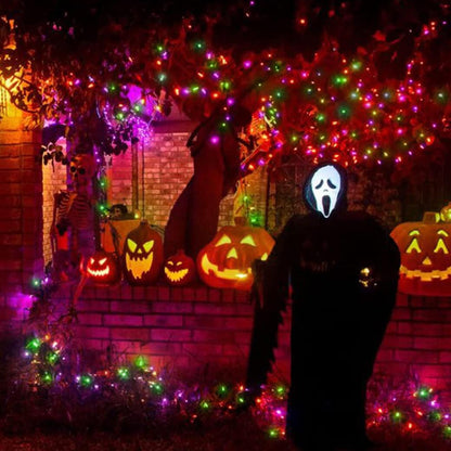 LAMPHOME Halloween String Light,100 Count Incandescent Mini String Light in 19.6ft,Indoor/Outdoor 120V UL Certified Mini Light for Halloween,Patio Lawn,Home,Garden,Party (Orange+Purple+Green)