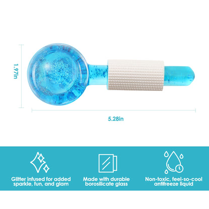 Lazzybeauty Ice Globes for Facials, Ice Globes, Facial Ice Globes, Cooling Globes, Globes for Face Neck & Eyes, Daily Beauty, Tighten Skin, Anti Ageing, Reduce Puffy and Wrinkle, Blue