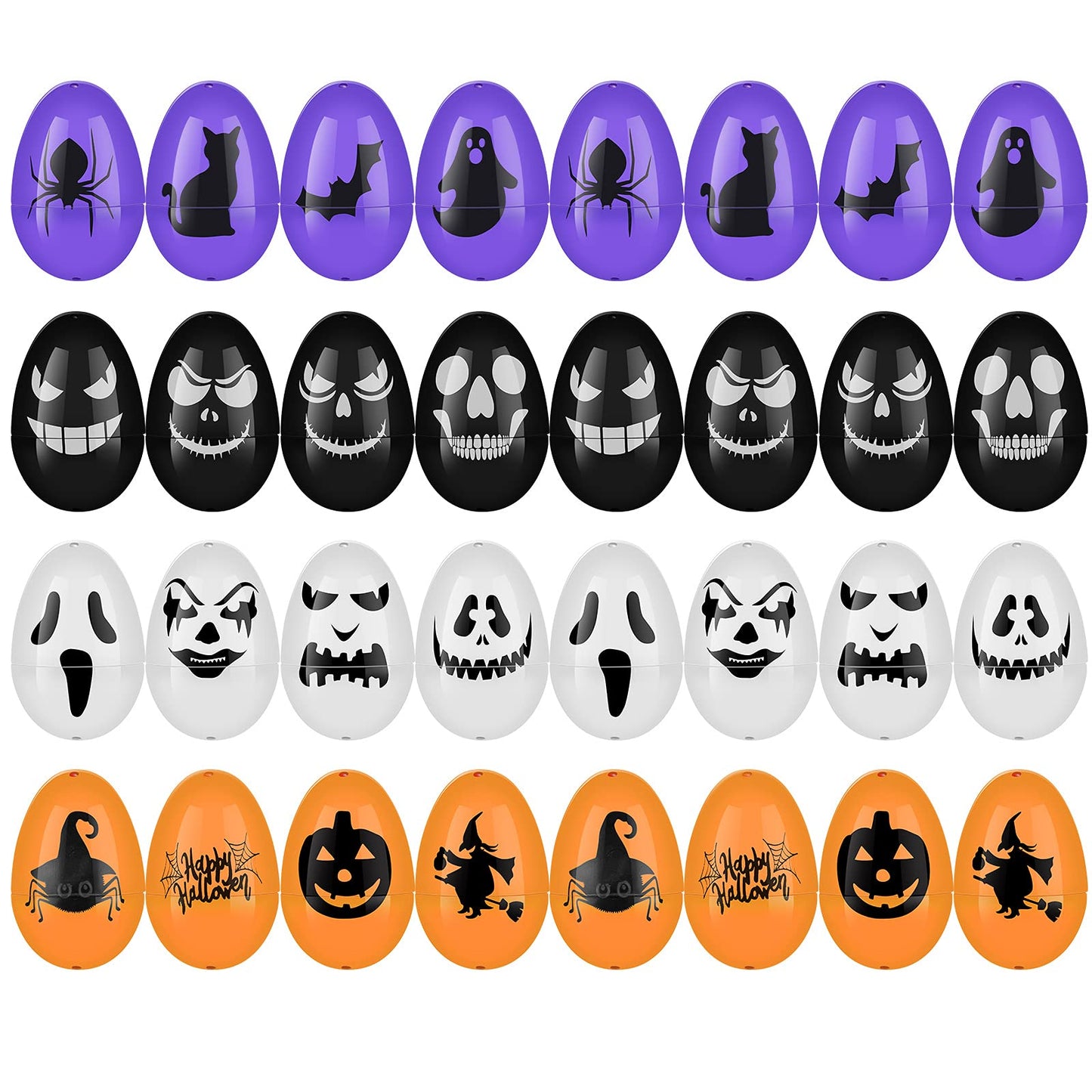 72 Pieces Halloween Skull Eggs Halloween Easter Plastic Eggs Halloween Eggs Plastic Fillable Scavenger Hunt for Trick or Treating Candy Box Mini Halloween Eggs for Halloween Party Supplies
