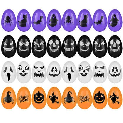 72 Pieces Halloween Skull Eggs Halloween Easter Plastic Eggs Halloween Eggs Plastic Fillable Scavenger Hunt for Trick or Treating Candy Box Mini Halloween Eggs for Halloween Party Supplies