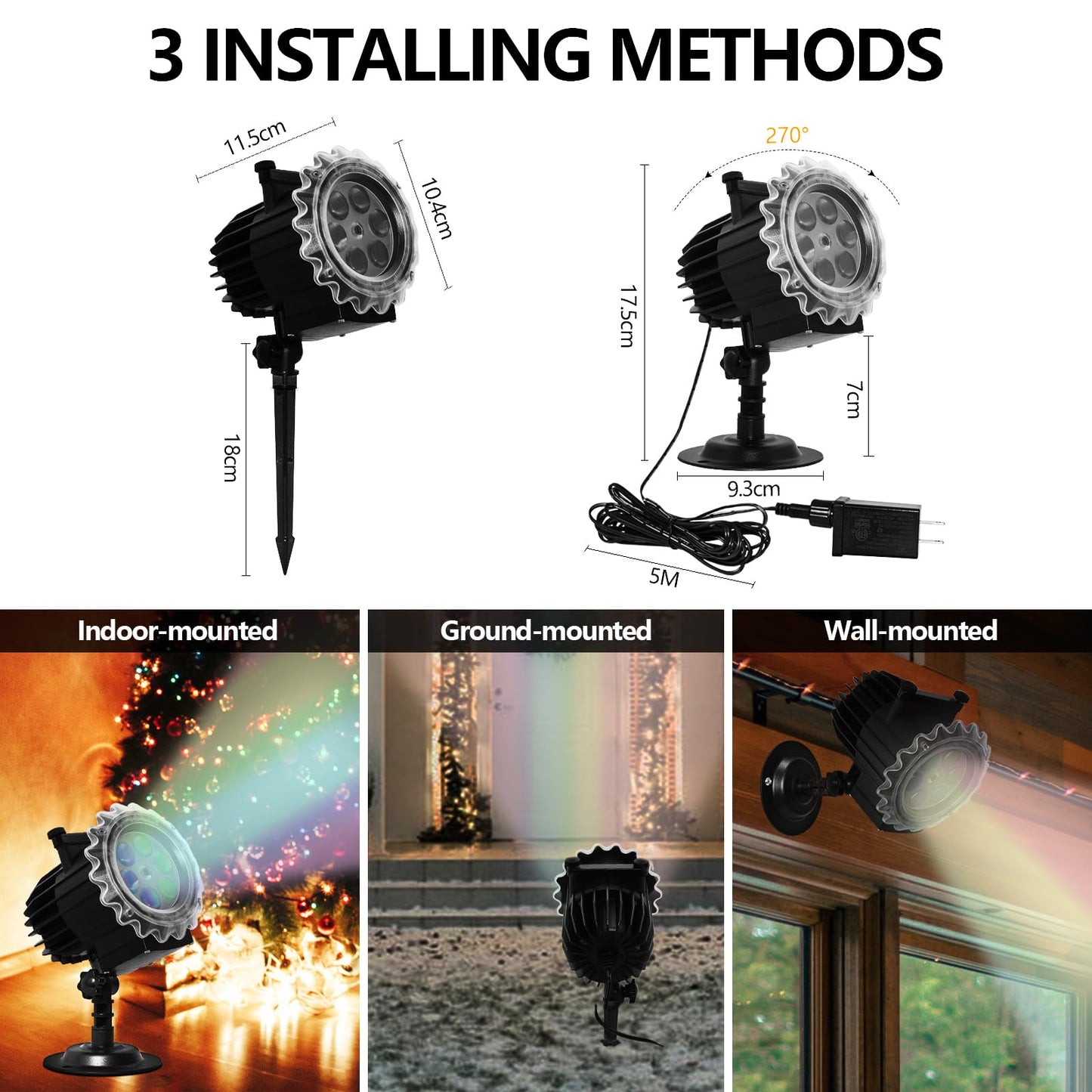 Halloween Decorations,MOSSNDAR 96 HD Patterns Halloween Christmas Projector Light Outdoor,Holiday Projector Light with RF Remote,Waterproof Landscape Lamp Projector for Garden Party,Xmas New Year Gift