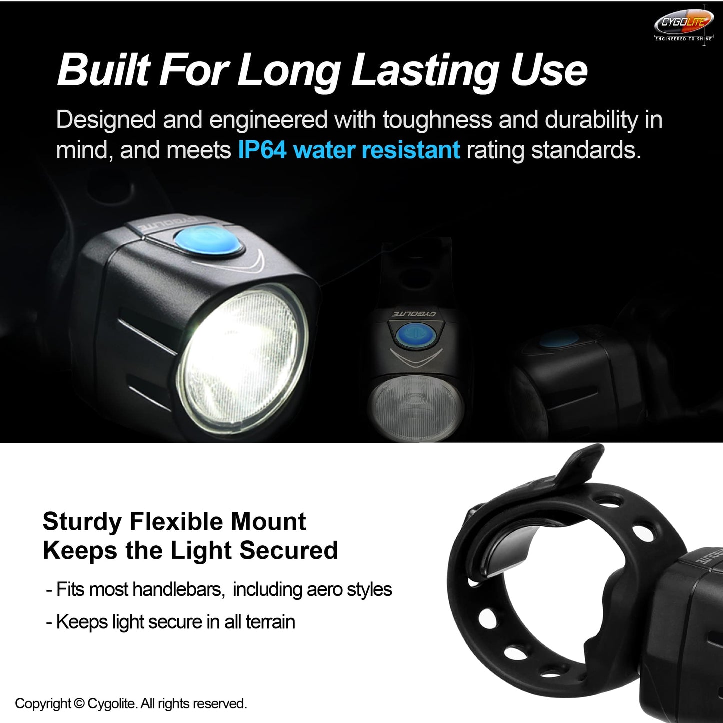 Cygolite Dice HL– 150 Lumen Bike Light– 6 Night & 2 Daytime Modes– Ultra Compact Design– IP64 Water Resistant– Sturdy Flexible Mount– USB Rechargeable Headlight - for Aero Road & Commuter Bicycles