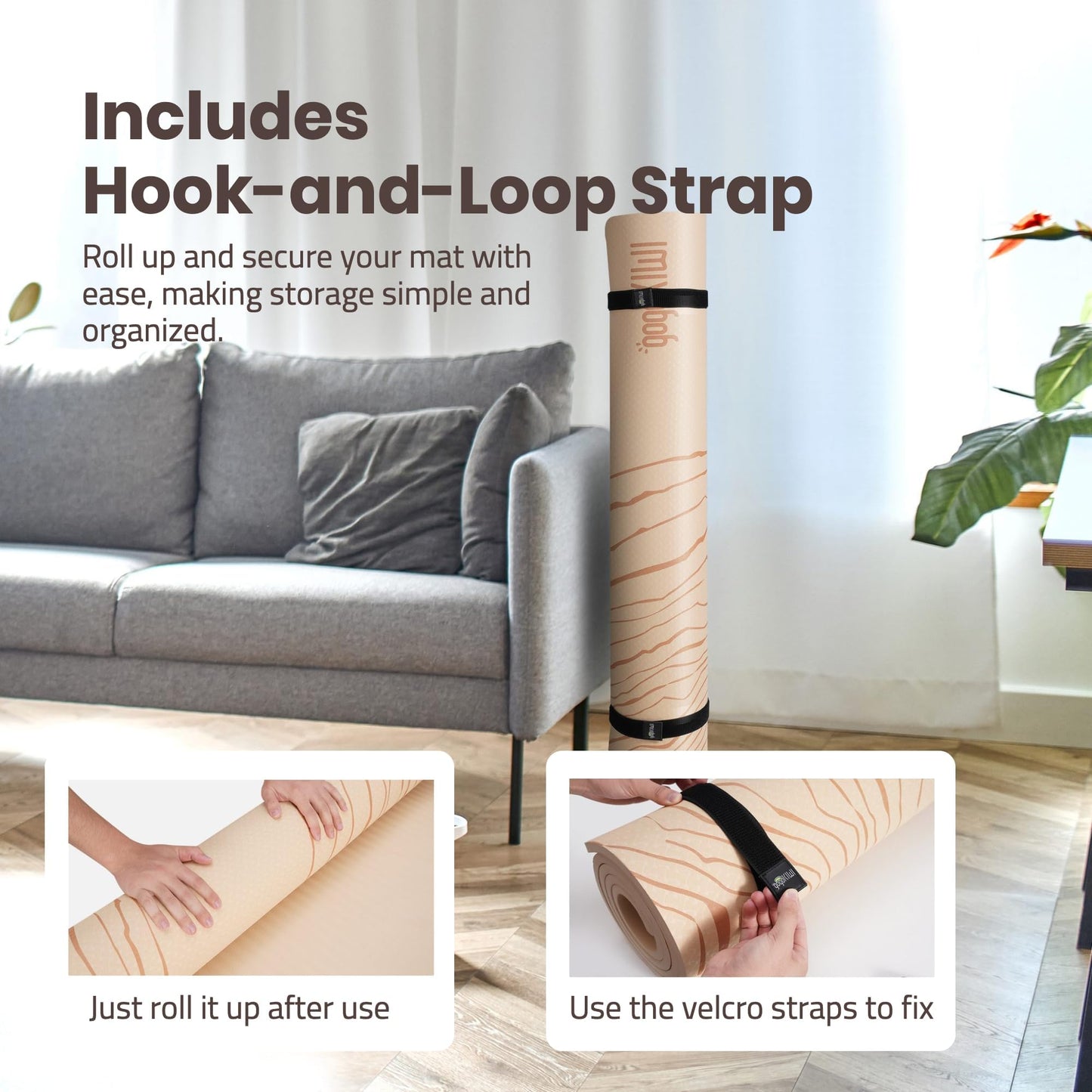 Large Yoga Mat (6'x4') – 1/4" & 1/2" Thick Exercise Mats for Home Workout, Extra Wide Workout Mats for Home Gym, Yoga, Pilates, Stretching, Floor & More