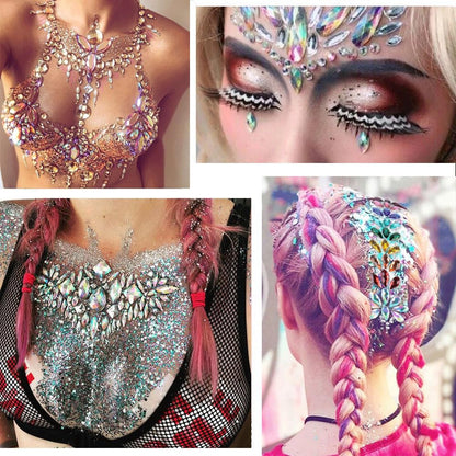 1000pcs Craft Gems Jewels, Flatback Acrylic Rhinestones for Halloween Pirate Party, Costume Making, Cosplay, Clothes, Nail Crafting Embellishments Gems Decorations (Black AB)