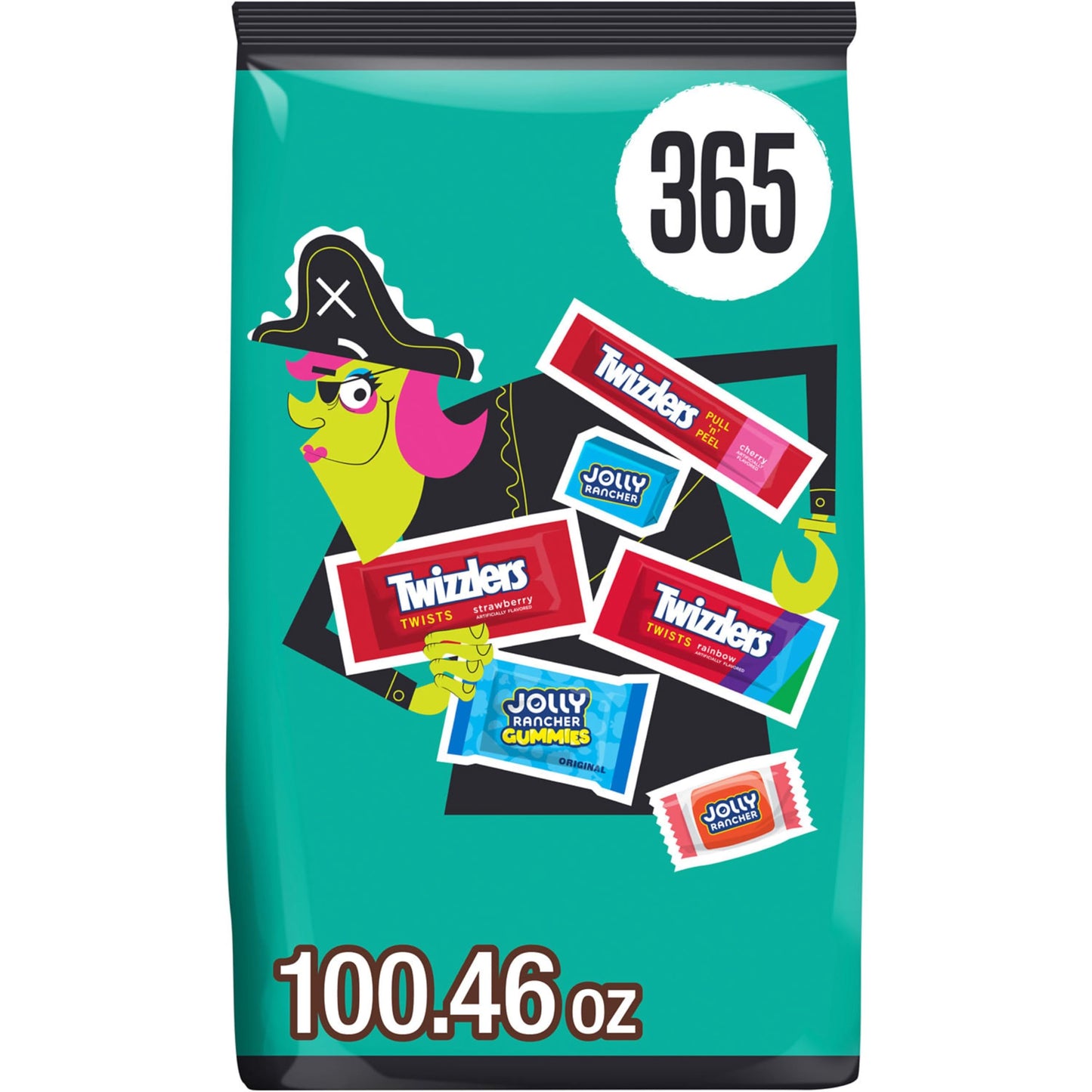JOLLY RANCHER and TWIZZLERS Assorted Fruit Flavored, Halloween Candy Bulk Bag, 100.46 oz (365 Pieces)