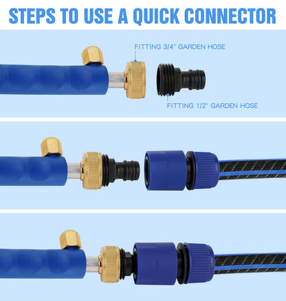 2025 Upgraded Jet Nozzle Power Washer Wand with 2 High Pressure Nozzles and Quick Connectors for Garden Hose, Hydro 2-in-1 High Pressure Heavy Duty Metal Nozzles for Watering Sprayer Cleaning Tool