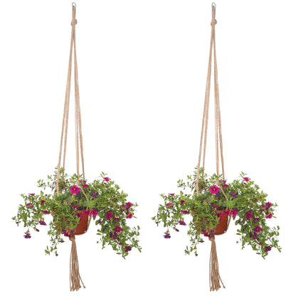 EBOOT 2 Pack 48 Inches Large Macrame Plant Hanger Rope to Hang Flower Pot Plant Holder for Indoor Outdoor Decorations, 4 Legs