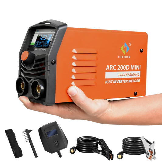 HITBOX Mini 2 in 1 Welding Machine 140A 110V/220V Dual Voltage Stick/Lift Tig Welder Machine Portable Handheld with Collaborative Control with Hot Start Arc Force Anti-Stick LED Digital Display