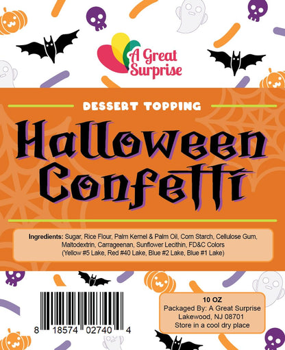 Halloween Sprinkles - 10 ounces - Ghost Bat Pumpkin Confetti Quins - Spooky Dessert Topping Mix - Halloween Jimmies for Cakes, Cupcakes, Cookies