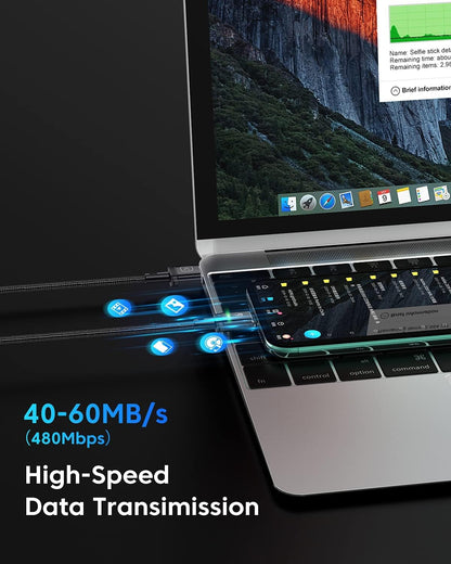 Kuulaa 3Pack Magnetic Charging Cable Magnetic Lightning Cable Magnetic Phone Charger 3A Fast Charging with 3 in 1 Charging Tips Nylon-Braided Phone Cable Compatible for All Device