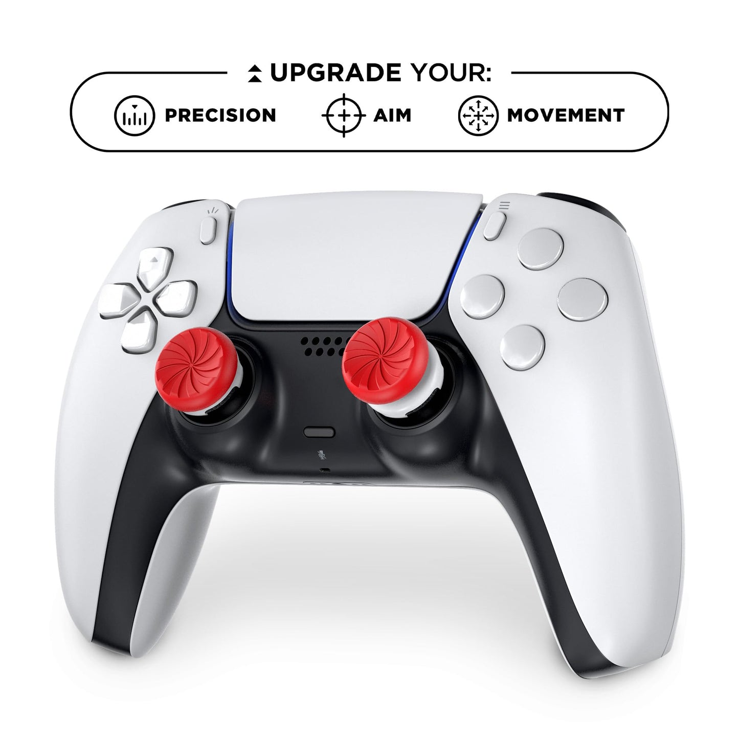 KontrolFreek FPS Freek Inferno for PlayStation 4 (PS4) and PlayStation 5 (PS5) Controller | Performance Thumbsticks | 1 High-Rise, 1 Mid-Rise | Red/White