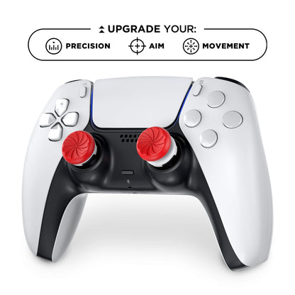 KontrolFreek FPS Freek Inferno for PlayStation 4 (PS4) and PlayStation 5 (PS5) Controller | Performance Thumbsticks | 1 High-Rise, 1 Mid-Rise | Red/White