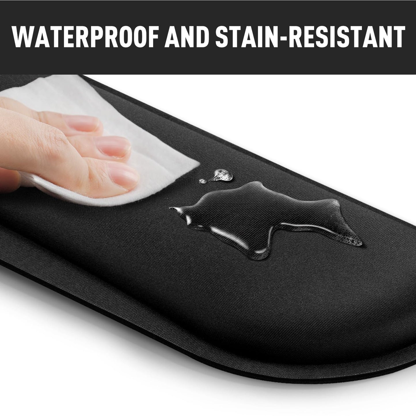 Gimars 63D High-Density Thicken Memory Foam Keyboard Wrist Rest, 17.3'' Enlarge Ergonomic Wrist Rest with Anti-Slip Rubber Base for Typing Pain Relief, Office, Gaming, Computer, Laptop, Mac, Black