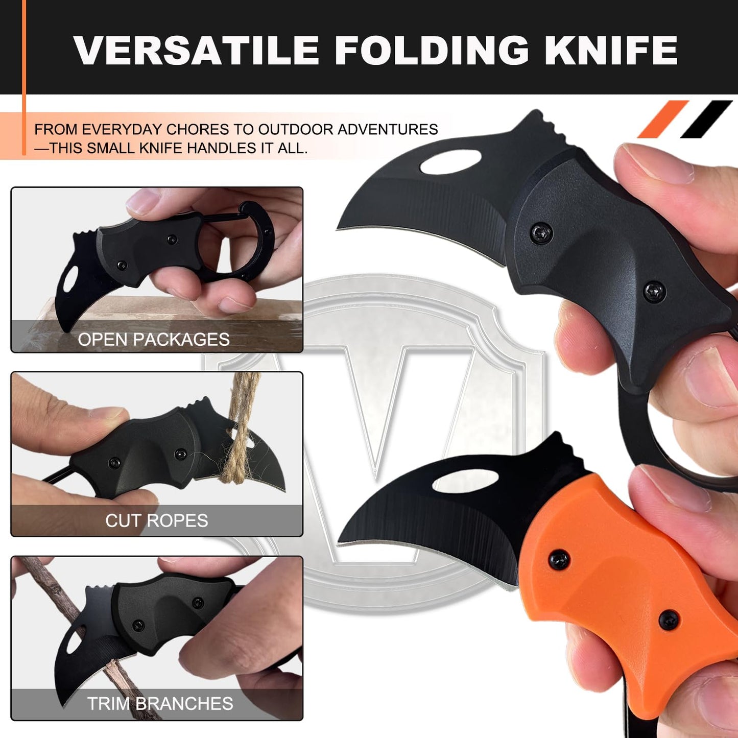 2 Pack Small Pocket Knife Gifts for Men, Birthday & Christmas Gift for Dad, EDC Folding Camping Knife Box Cutter Stocking Stuffers Gifts Idea for Boyfriend Husband Him Women (Black&Orange)