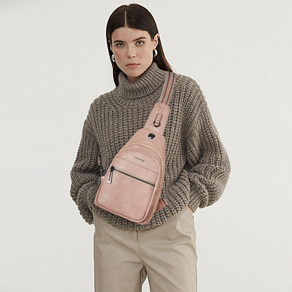 LATMAP Sling Bag For Women Faux Leather Anti Theft Small Casual Daypack Backpack Fanny Pack Crossbody Chest Bags Purse