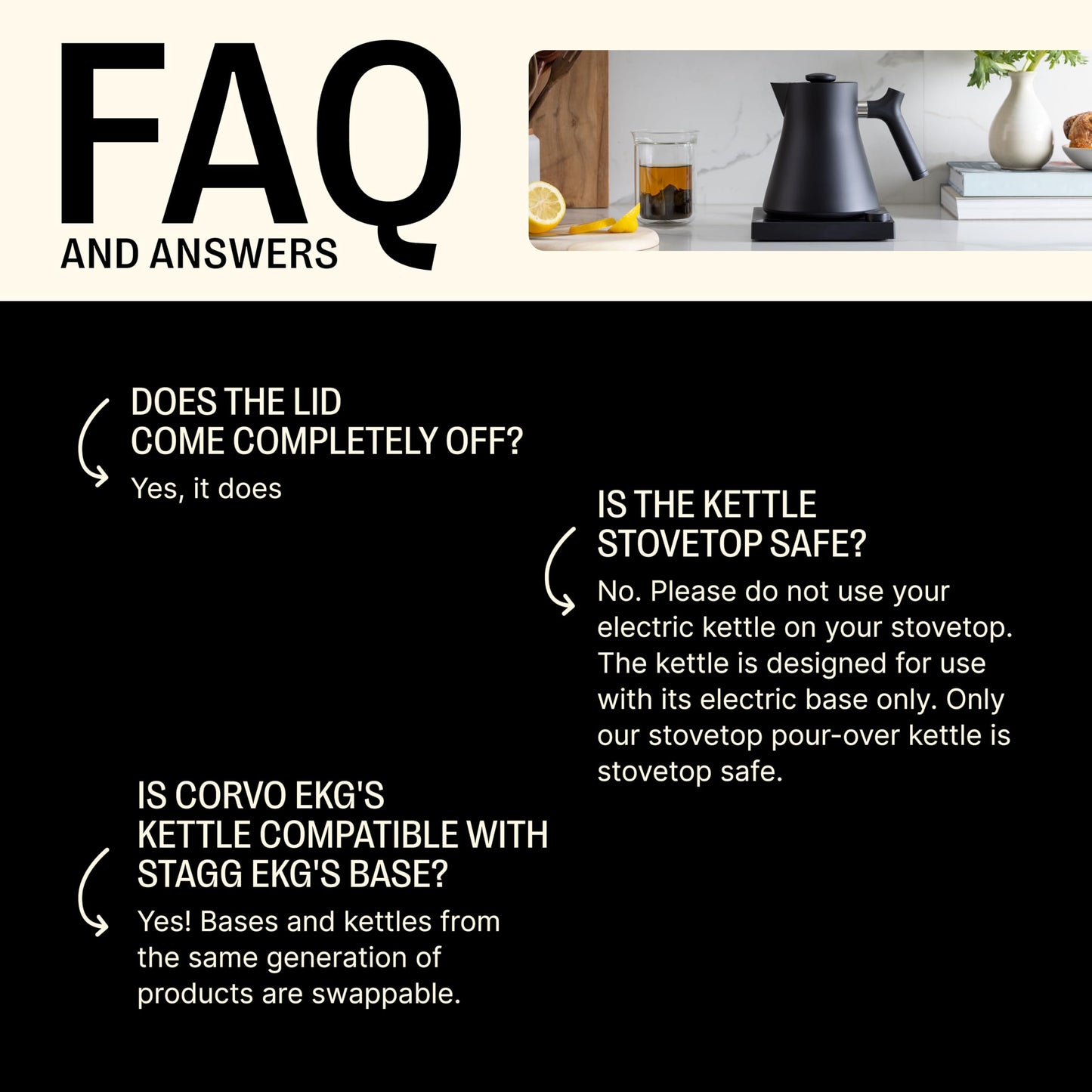 Fellow Corvo EKG Pro Electric Tea Kettle - Quick Heating, Precise Temperature Control Electric Kettle, Scheduling, Built-in Brew Timer for Boiling Water - Matte Black - 0.9 Liter