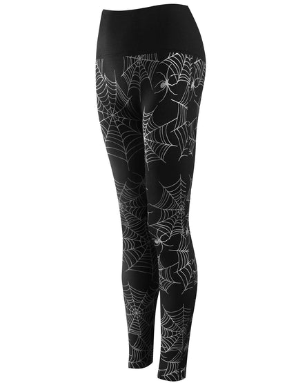 Eliacher Halloween Leggings for Women Plus Size Brushed Stretch Seamless Halloween Leggings (US 8-14)