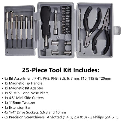 Duratool BPSTL10406-D00197 D00197 25PC Mini Tool Kit Set