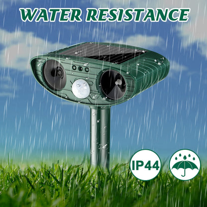 Kittmip Ultrasonic Animal Repellent Outdoor Solar Powered Repeller Cat Dog Deer Deterrent Waterproof Motion Sensor Deterrent for Yard Garden Rabbit Squirrels Fox Pest(Green,2 Pieces)