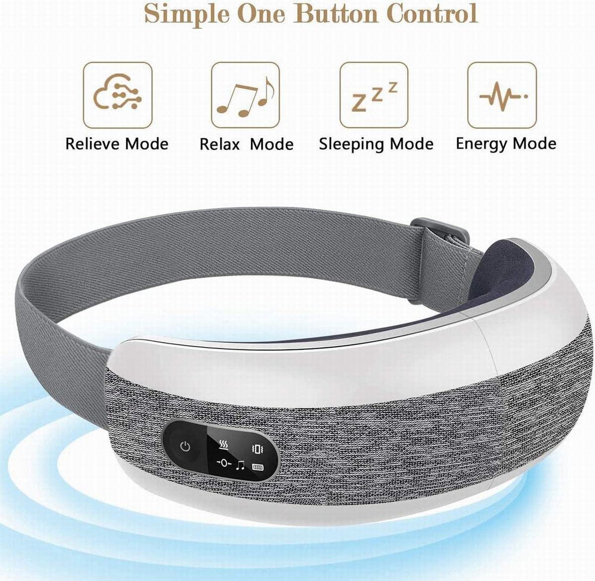 Fronnor Eye Massager with Heat for Relief,Heated Eye Mask with Music Eye Care Device for Eye Strain,Great Gift Idea