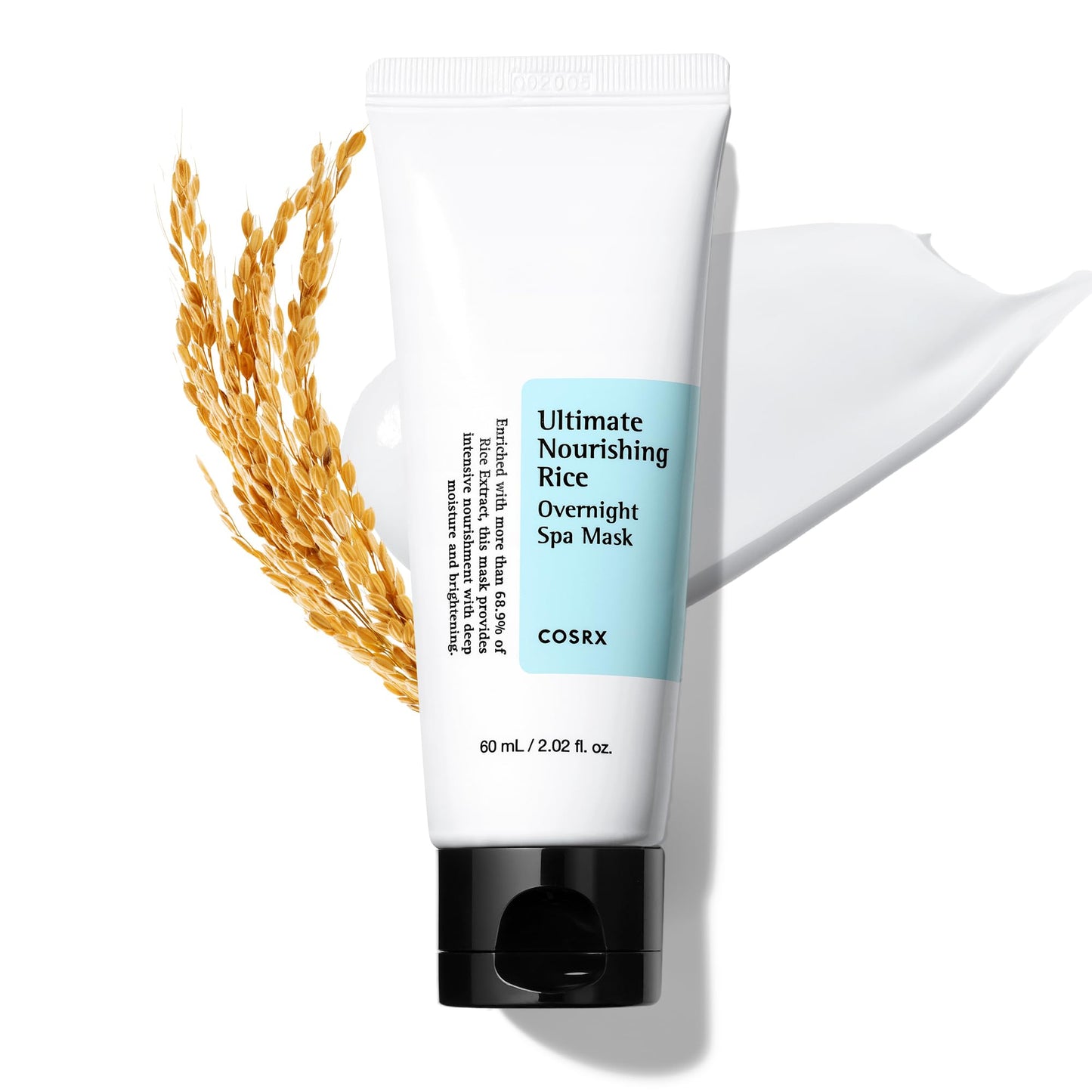 COSRX Ultimate Nourishing Rice Overnight Spa Mask 60ml | Rice Extract 68% and Niacinamide 2% | Korean Skin Care, Animal Testing Free, Paraben Free