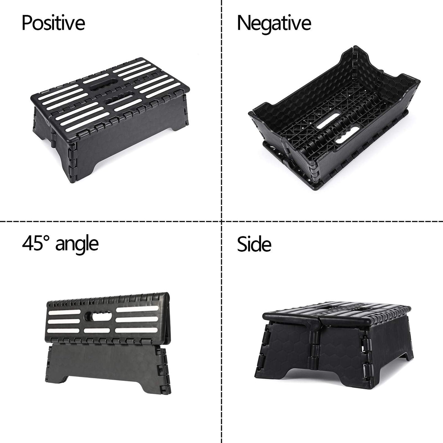 5 Inch Folding Step Stool with Non-Slip Mat. Made of Incombustible Plastic, Can Withstand Over 250 Pounds. Collapsible Step Suitable for Kitchen, Bathroom, Bedroom, Camping, Travel ect