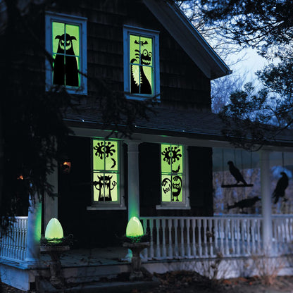 DIYASY Halloween Large Window Decoration Clings,5 Monster Silhouette Window Stickers Decals for Halloween Indoor,Room and Kids Party Decor