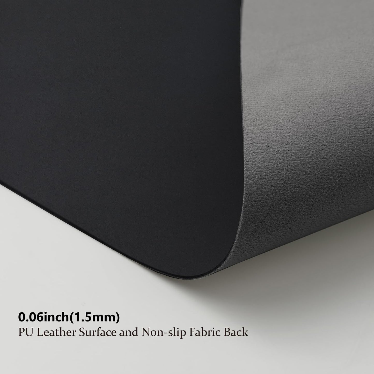 Compact Leather Desk Mat - Small Non-Slip PU Desk Pad for Office and Home - Desk Organization and Accessories - Ideal for Large Mouse Pad and Small Desk Mats on Top of Desks (Black,23.6"x 11.8")