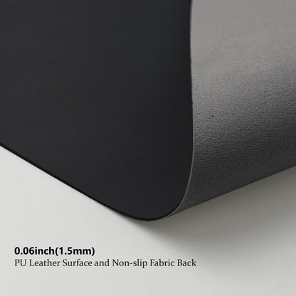 Compact Leather Desk Mat - Small Non-Slip PU Desk Pad for Office and Home - Desk Organization and Accessories - Ideal for Large Mouse Pad and Small Desk Mats on Top of Desks (Black,23.6"x 11.8")
