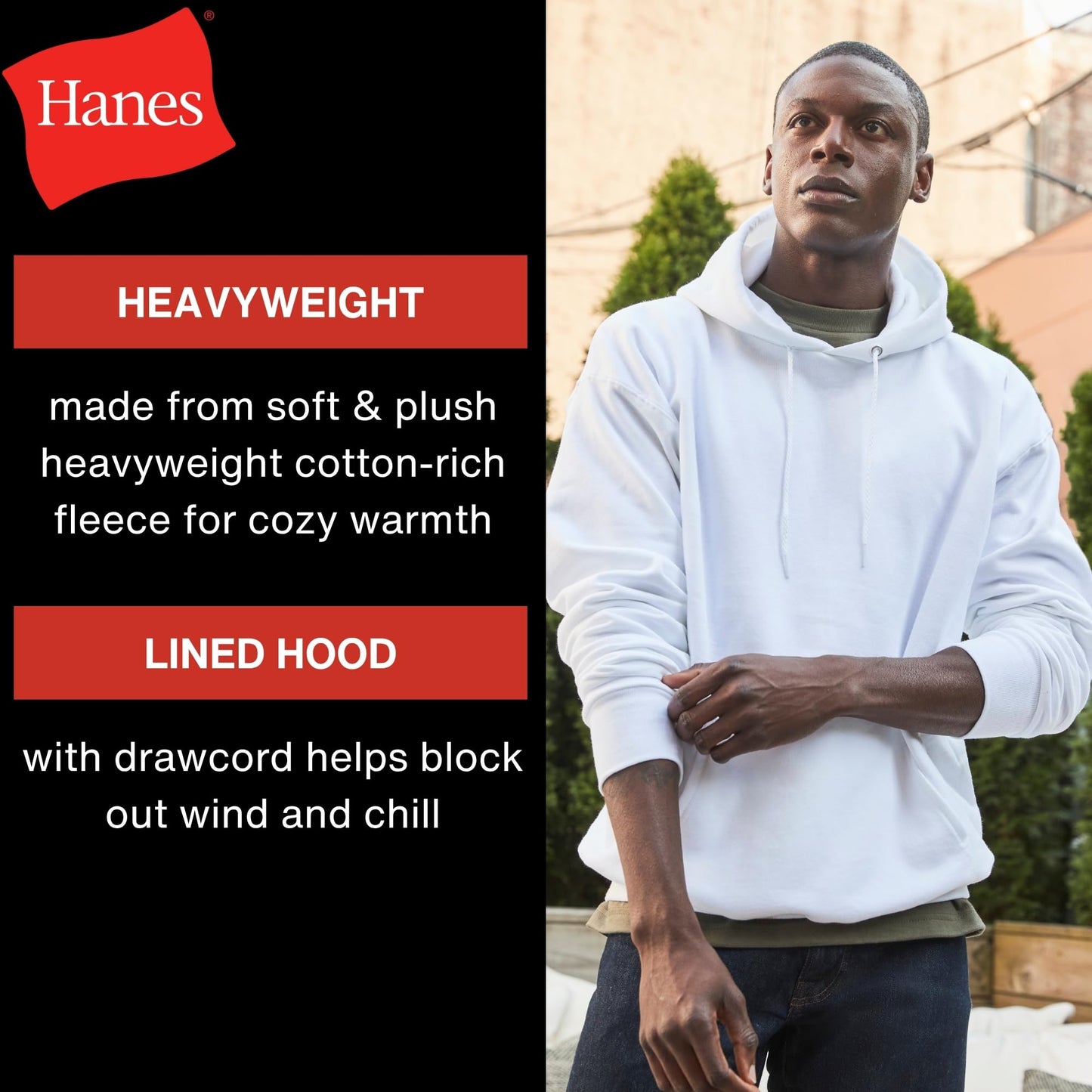 Hanes Men's Ultimate Cotton Heavyweight Pullover Hoodie Sweatshirt, Light Steel, Medium