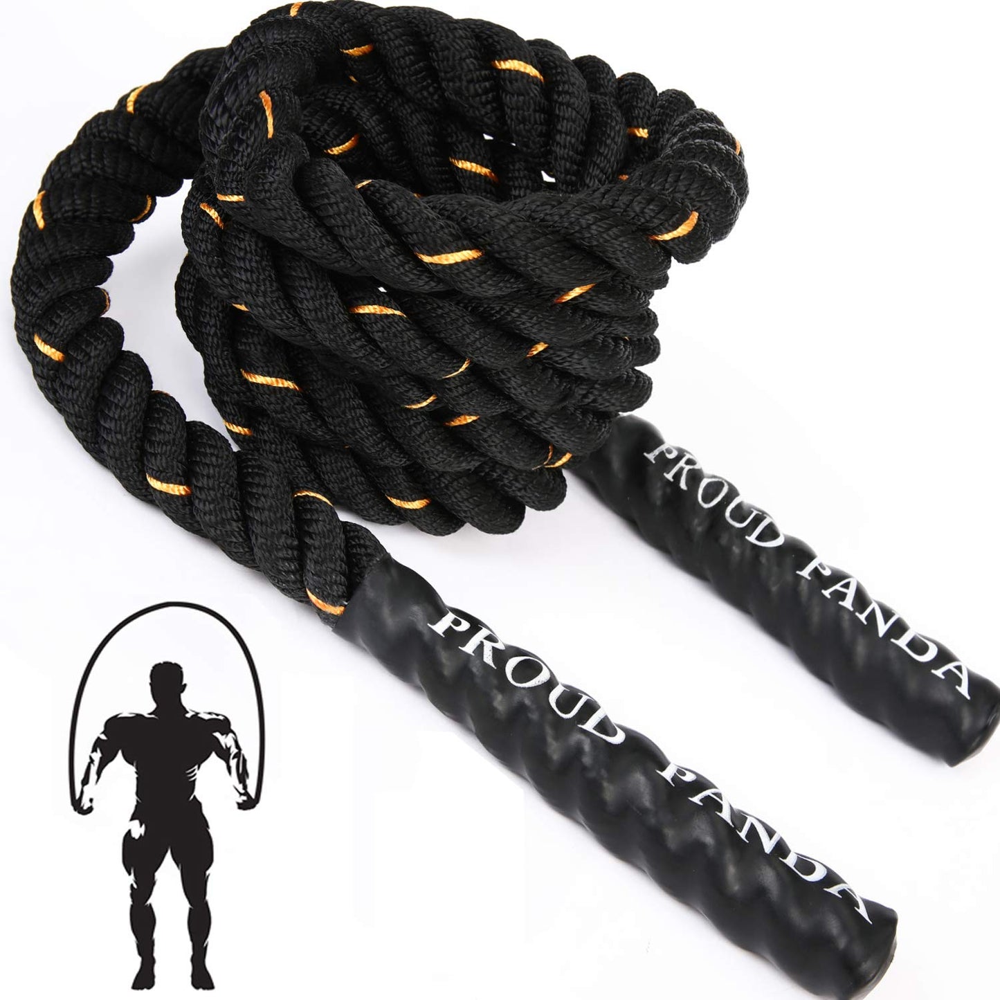 Heavy Jump Ropes for Fitness 3LB, Weighted Adult Skipping Rope Exercise Battle Ropes for Men & Women, Total Body Workouts, Power Training in Gym to Improve Strength and Building Muscle(1''*9.9 ft)