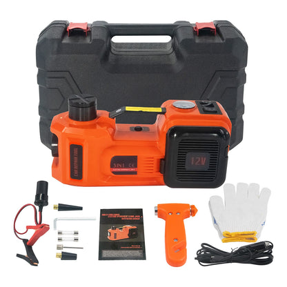 E-HEELP Electric Car Jack 5Ton 12V Kit Hydraulic (Lifting Range: 6.1~17.7 inch) with Inflator Electric Jack for Car SUV Sedan MPV Change Tires Garage Repair Emergency Kit