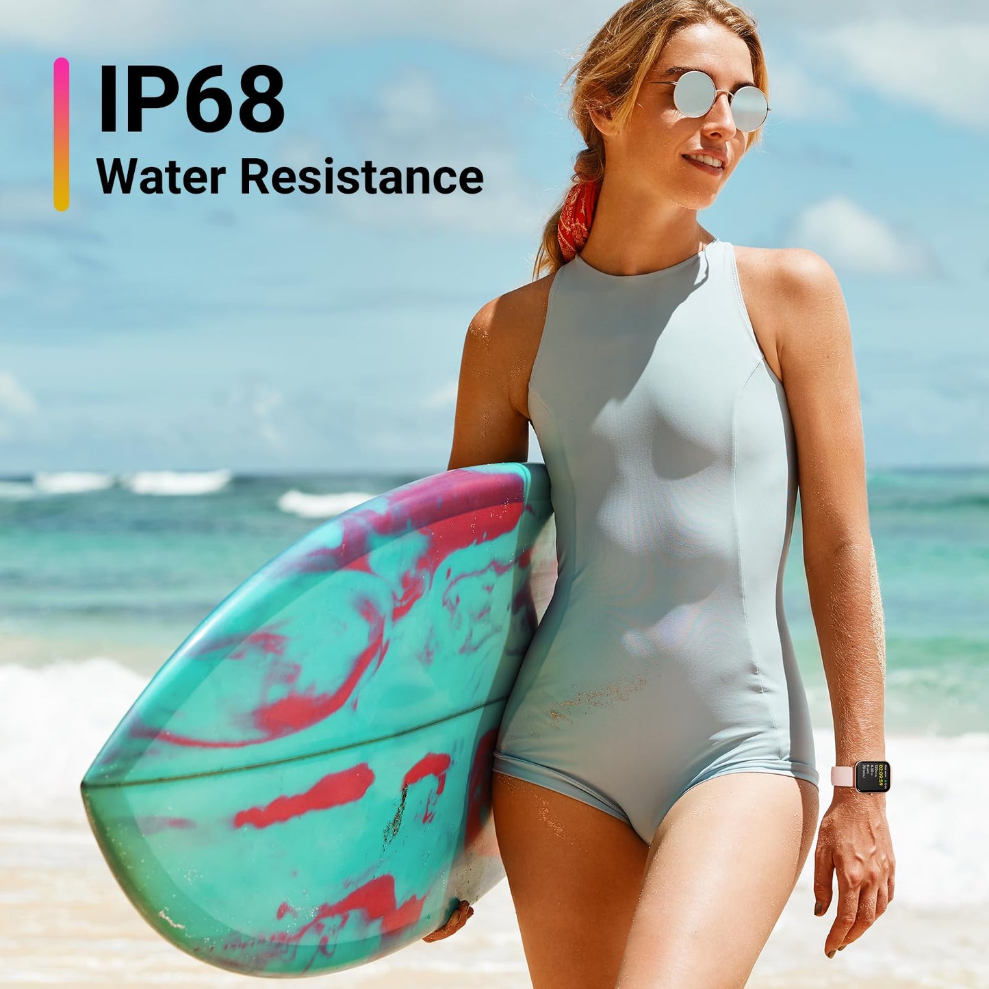 ENOMIR Smart Watch for Men Women, Alexa Built-in Fitness Tracker with Call Function & 2025 Upgraded 1.8" HD Anti-Fall Screen, IP68 Waterproof Heart Rate/Sleep/SpO2 Monitor, iOS Android Compatible