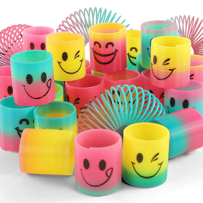48 Pack Spring Rainbow Magic Fidget Stress Coil Mini Springs Bulk Toys for Party Favor Carnival Prize Birthday Goodie Bag Stuffers for Kids Boys Girls… (48)