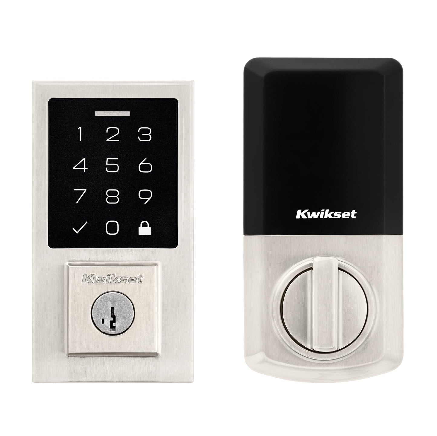 Kwikset SmartCode 270 Keyless Entry Electronic Touchpad Deadbolt Door Lock with Auto-Lock, Custom User Codes, Advanced Security in Satin Nickel Contemporary