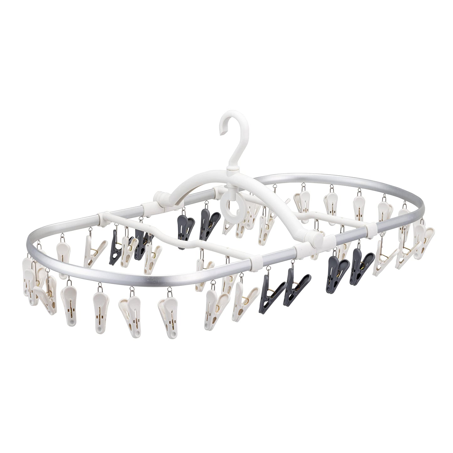 Daiya 058113 Laundry Clothes Drying Hanger, Flandry Aluminum Frame, Gentle Drying Corner Hanger, 40 Pinch, Rust Resistant, Lightweight, Easy to Pinch, Replaceable Pinch, Strong Spring, Jeans Towel,