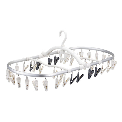 Daiya 058113 Laundry Clothes Drying Hanger, Flandry Aluminum Frame, Gentle Drying Corner Hanger, 40 Pinch, Rust Resistant, Lightweight, Easy to Pinch, Replaceable Pinch, Strong Spring, Jeans Towel,