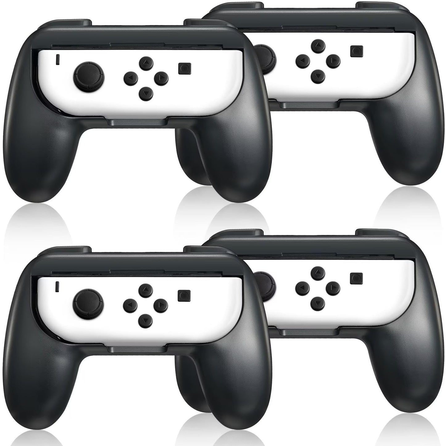 Gepicest Switch Accessories Grip Holder for Joycon Controller Compatible with Switch Handheld Remote, Kit Set Grips Holder for Dual Joycon Remote Controller Black 4 Packs