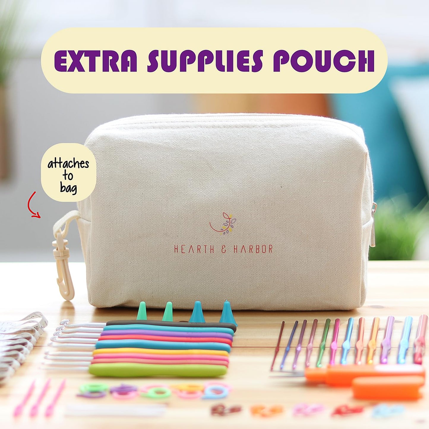 Crochet Kit for Beginners with Yarn, Beginner Crochet Kit for Adults and Kids, 21 Hooks, Knitting Kit Bag, Instructions Step-by-Step Video Tutorials, Plus Crochet Accessories Supplies, Crochet Gifts