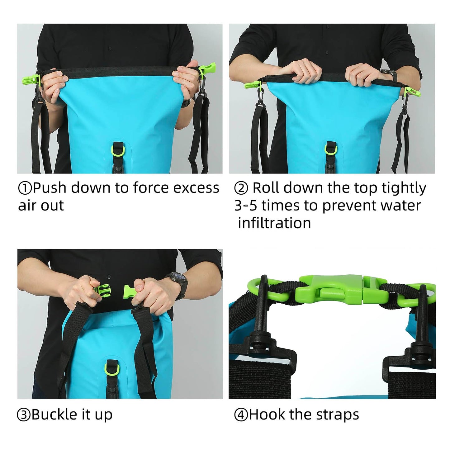 ROCK CLOUD Dry Bag Waterproof 10L Dry Sack for Kayaking Rafting Boating Beach Surfing Swimming Canoe Camping Hiking Fishing Ski